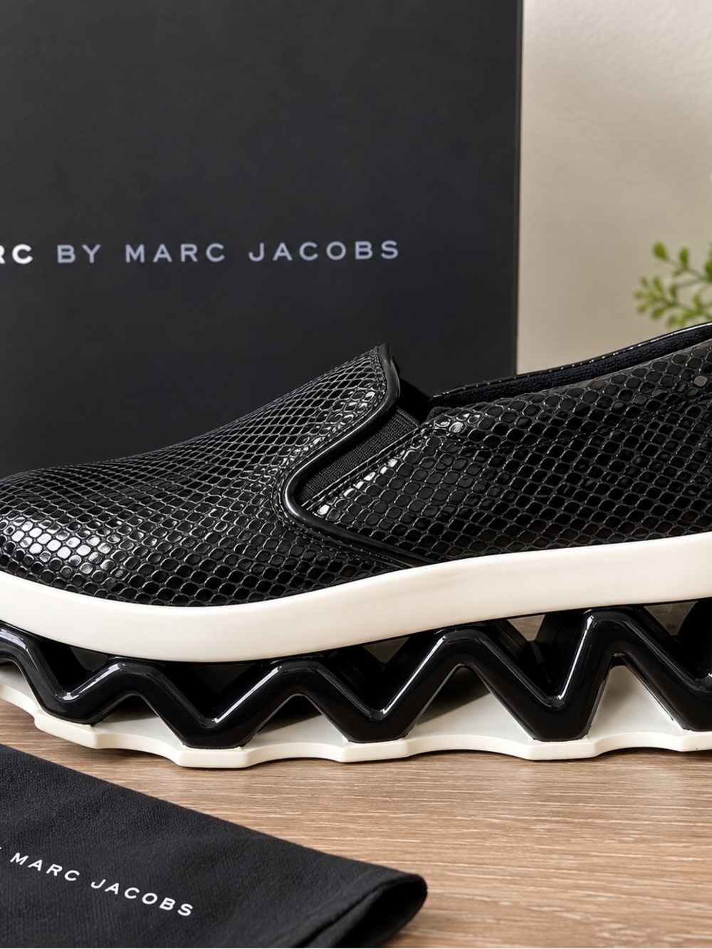 Marc by Marc Jacobs Black Platform Slip-On Sneakers Size 36 / US 6